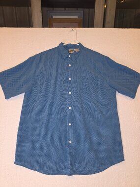 OP Shirt Mens XL Button-Down Blue Plaid
